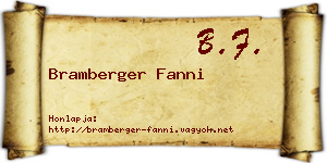 Bramberger Fanni névjegykártya